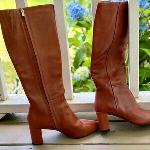 Banana Republic Leather Knee-High Boots – Cognac, Size 8